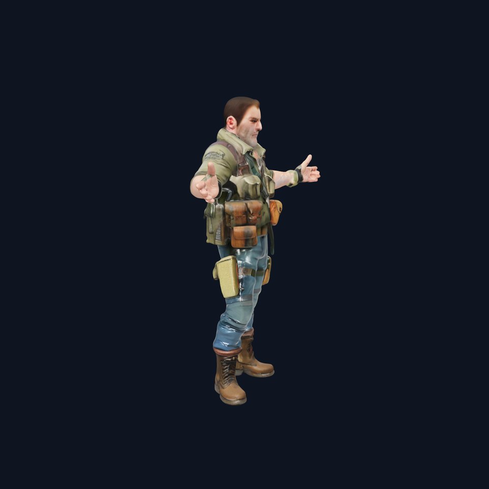 Military Tactical Soldier Rigged and Animated D Model