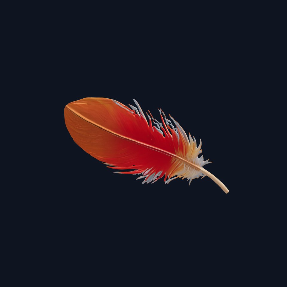 Vibrant Orange Feather Model Pack