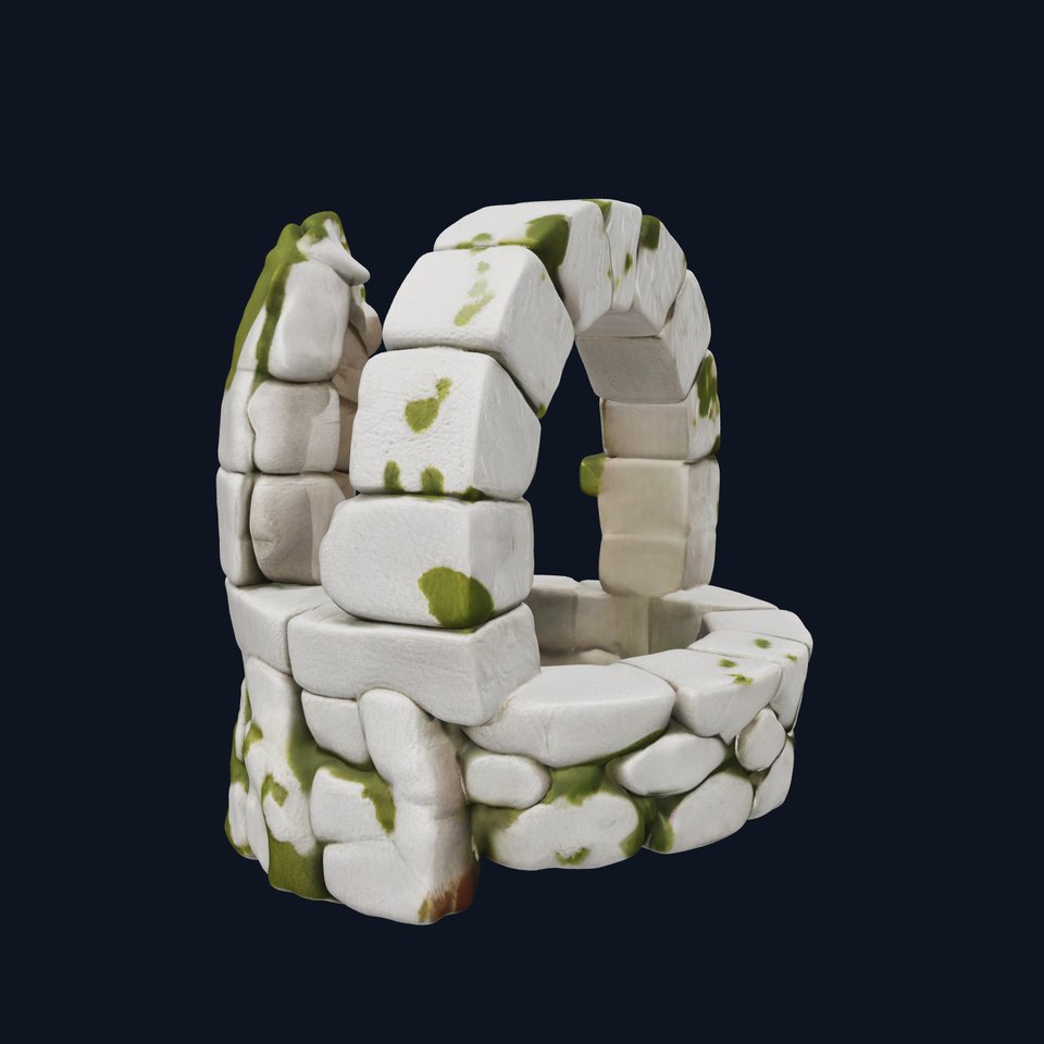 Ancient Stone Well with Moss model pack