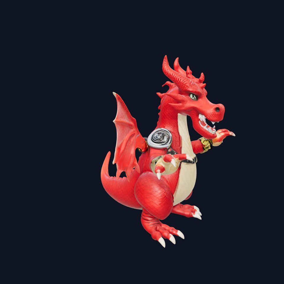 Red Dragon Warrior Character Model  Rigged and Animated