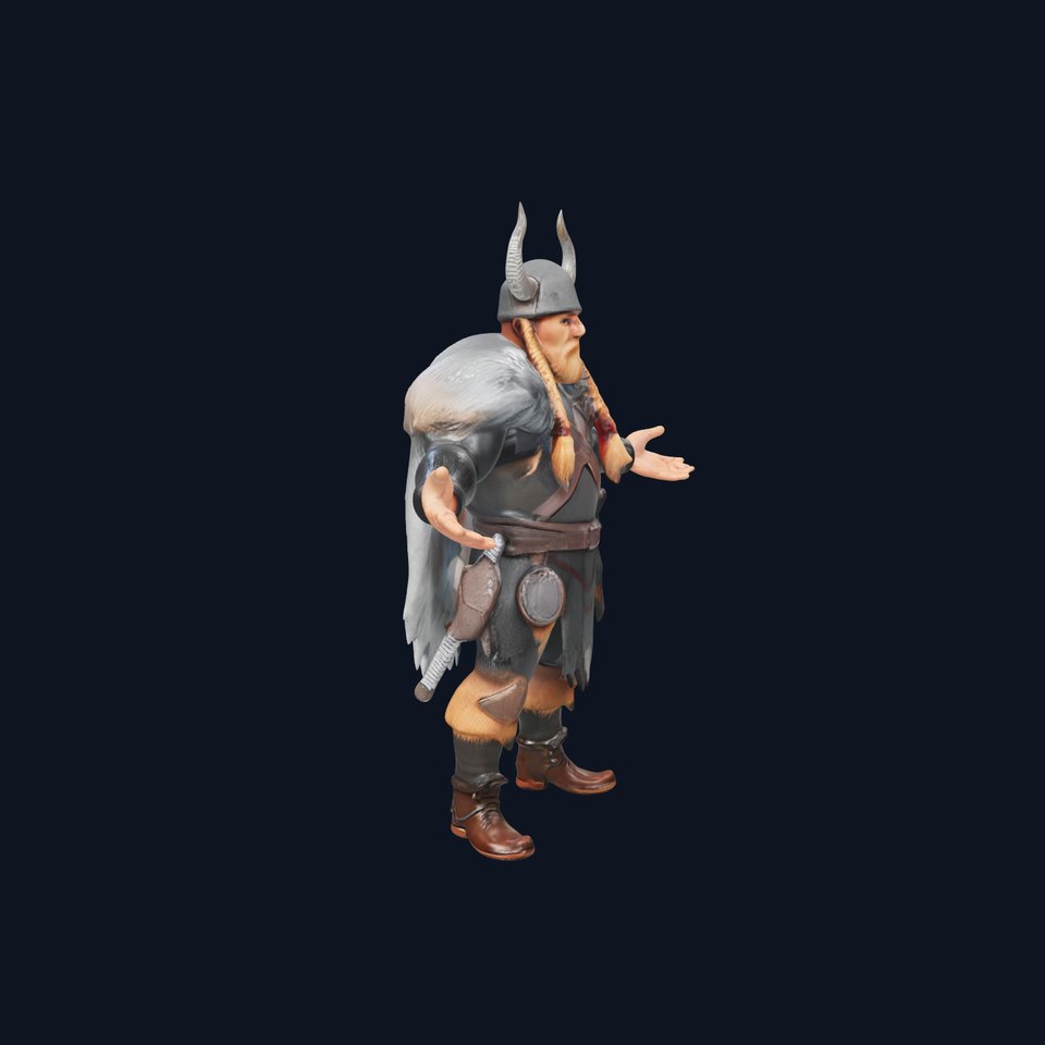 Viking Warrior Rigged and Animated D Model for Games and VR