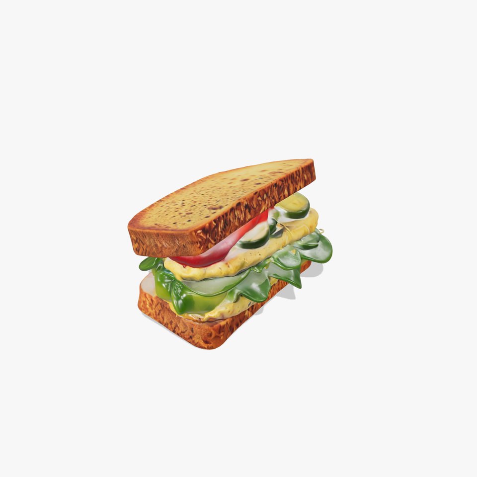 Vegetable Sandwich D Model Pack for Render and Game Design