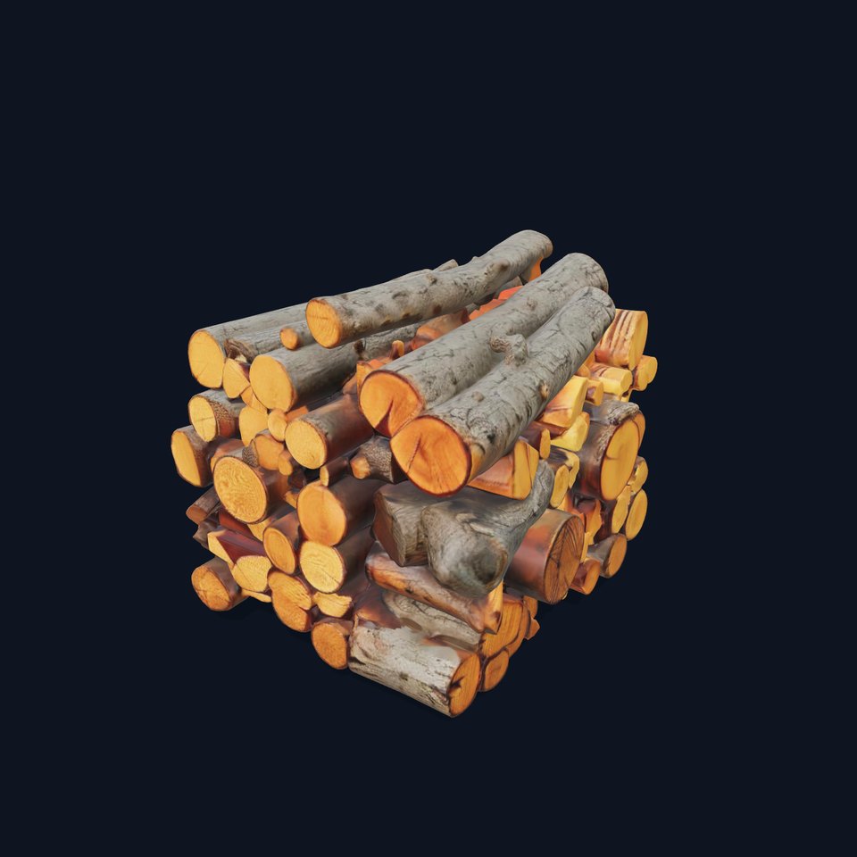 Firewood Stack model pack for D rendering and games