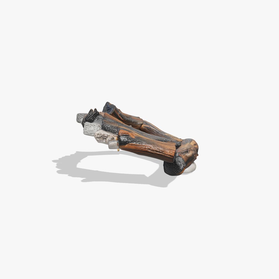 Realistic Campfire Model Pack with Detailed Logs and Stones