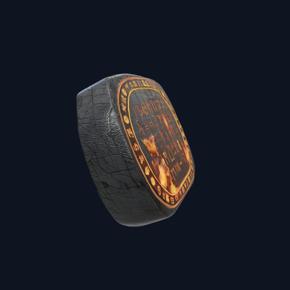 Ancient Rune Stone with Glowing Symbols Model Pack