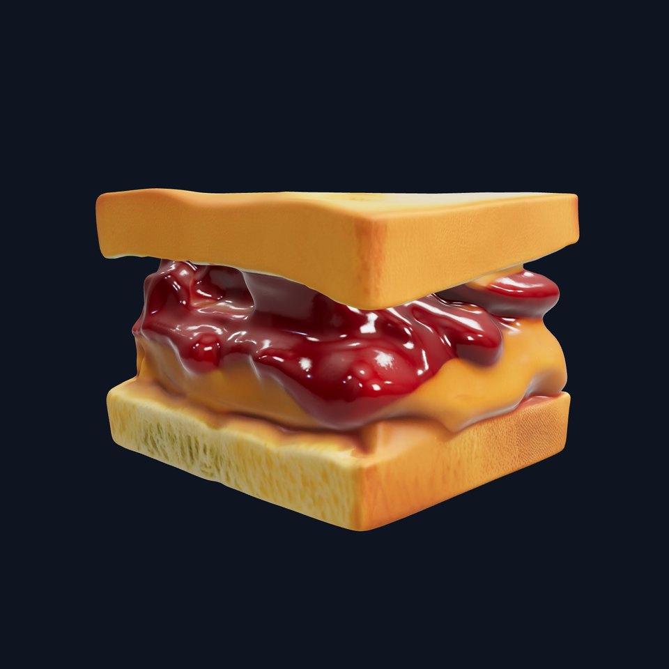 Peanut Butter Jelly Sandwich D Model Pack