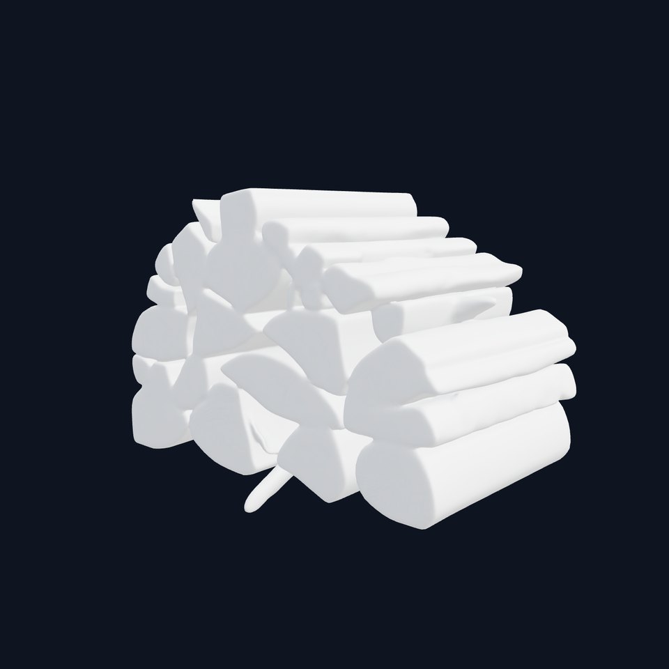 Stacked Firewood Model Pack  Detailed D Assets for Various Applications