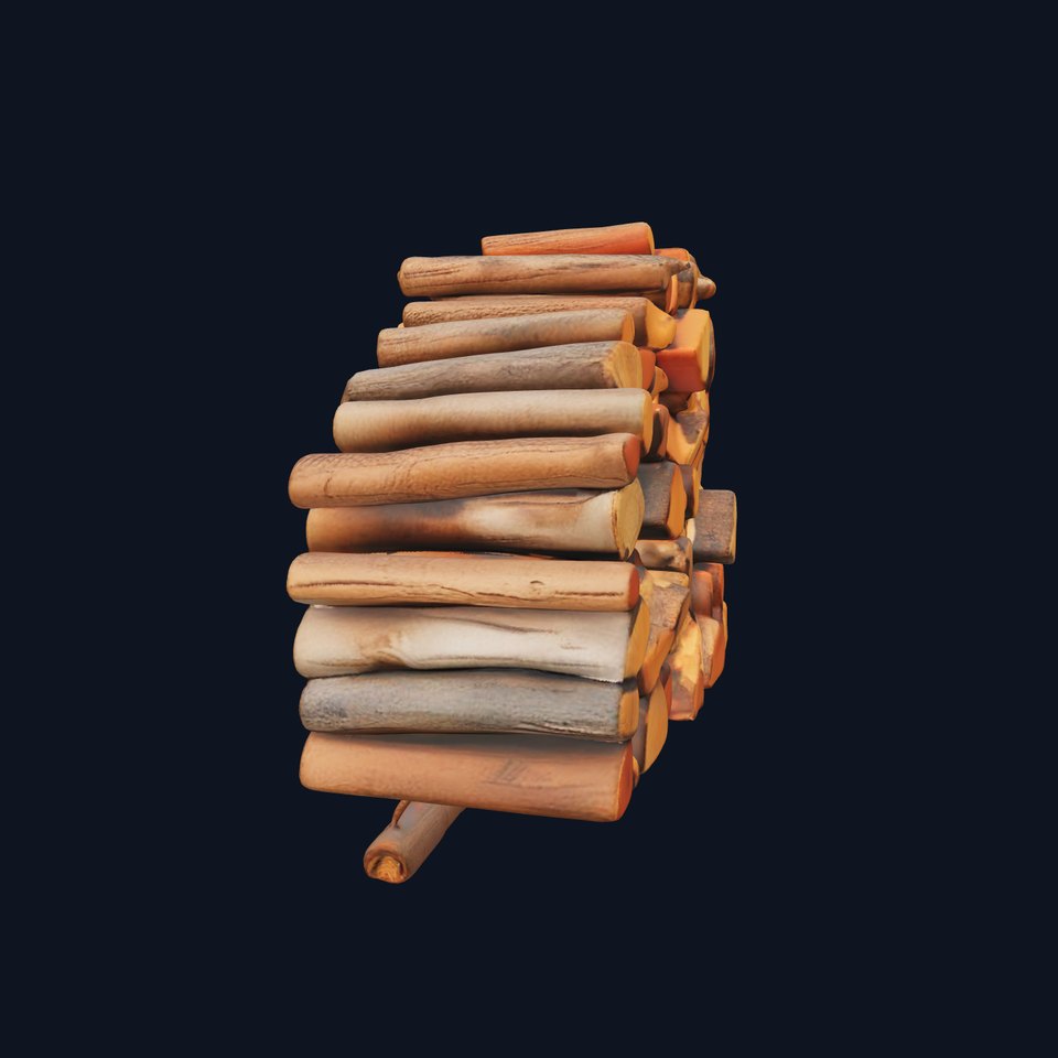 Stacked Firewood Model Pack for Realistic Environments