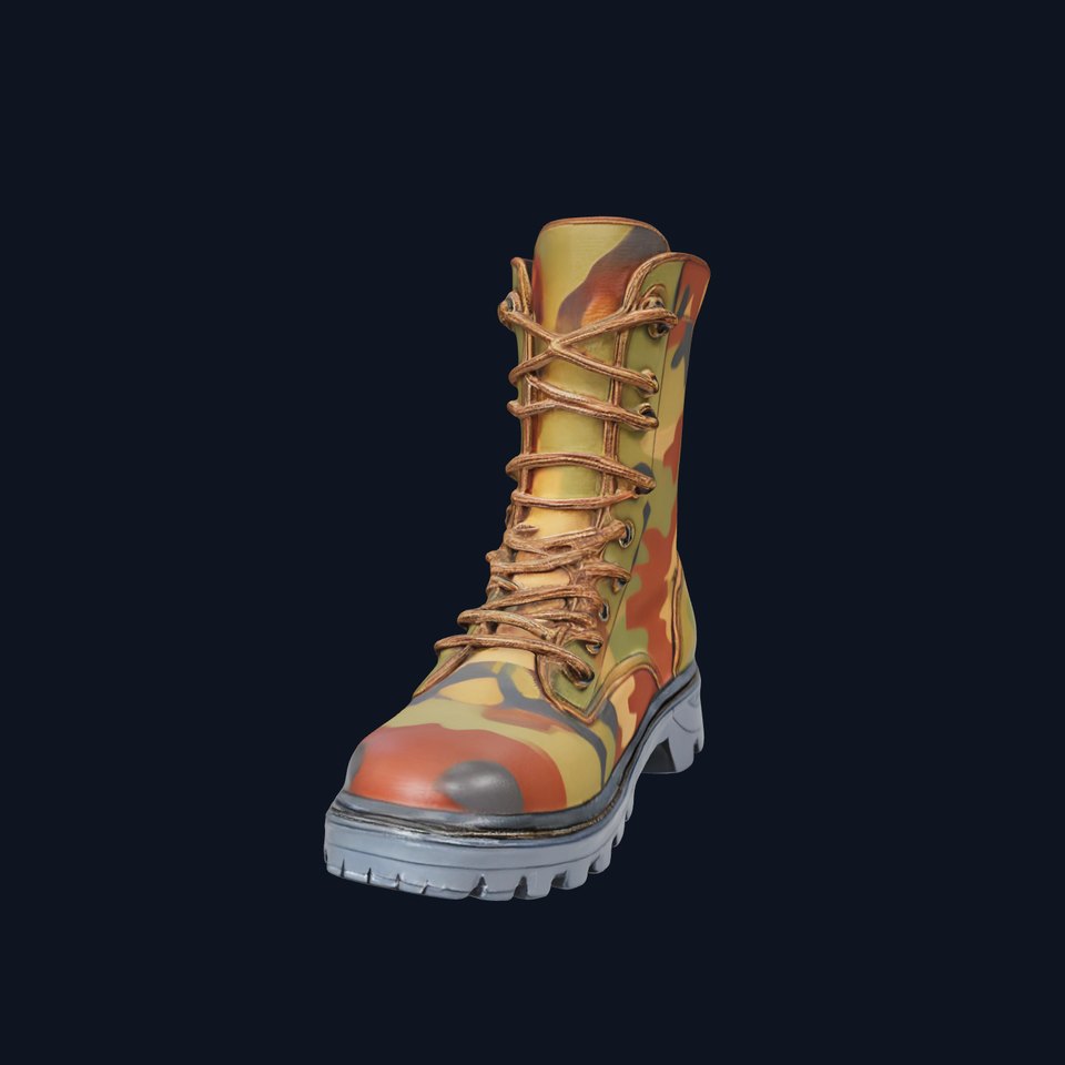 Military Tactical Boot Model Pack with Camouflage Design