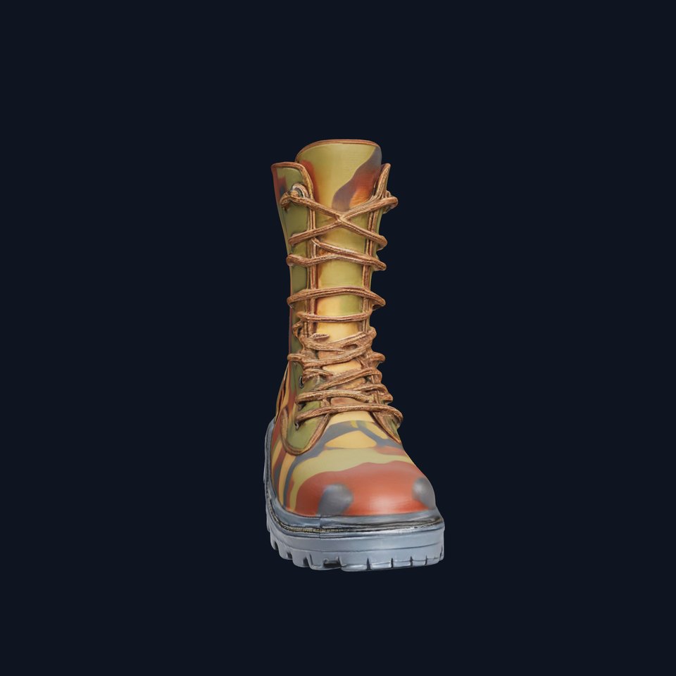 Camouflage Military Boot D Model Pack