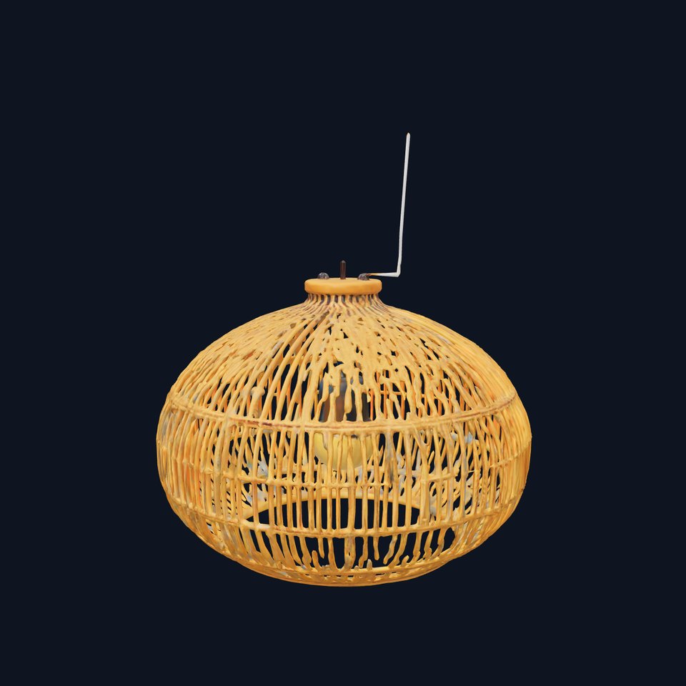 Rattan Pendant Lamp D model pack for interior design
