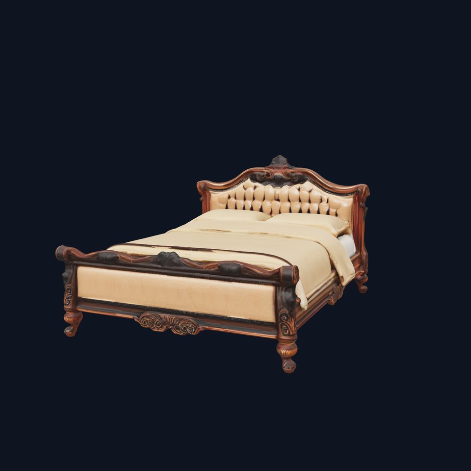 Classic Carved Bed Model Pack with Padded Headboard