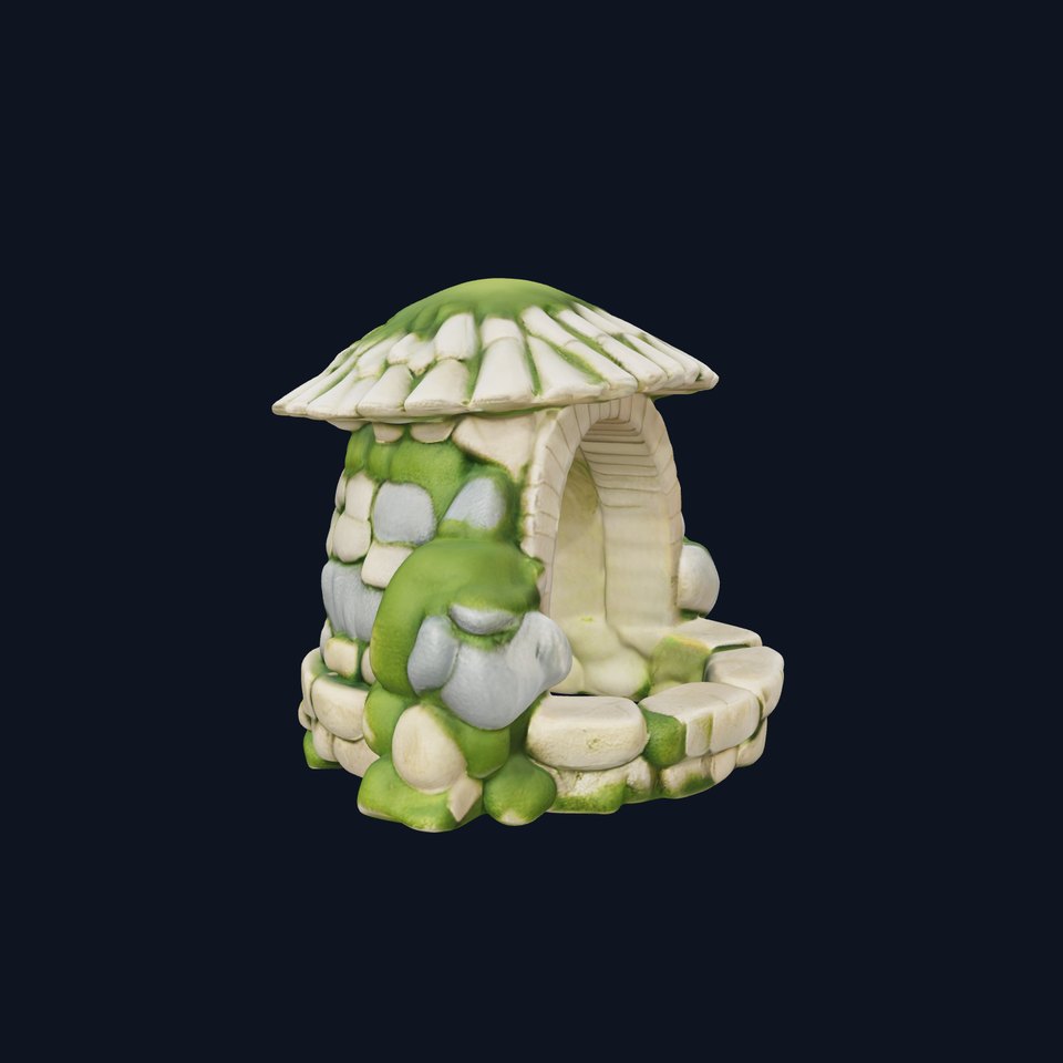 Stone Moss Arch Shelter Model Pack