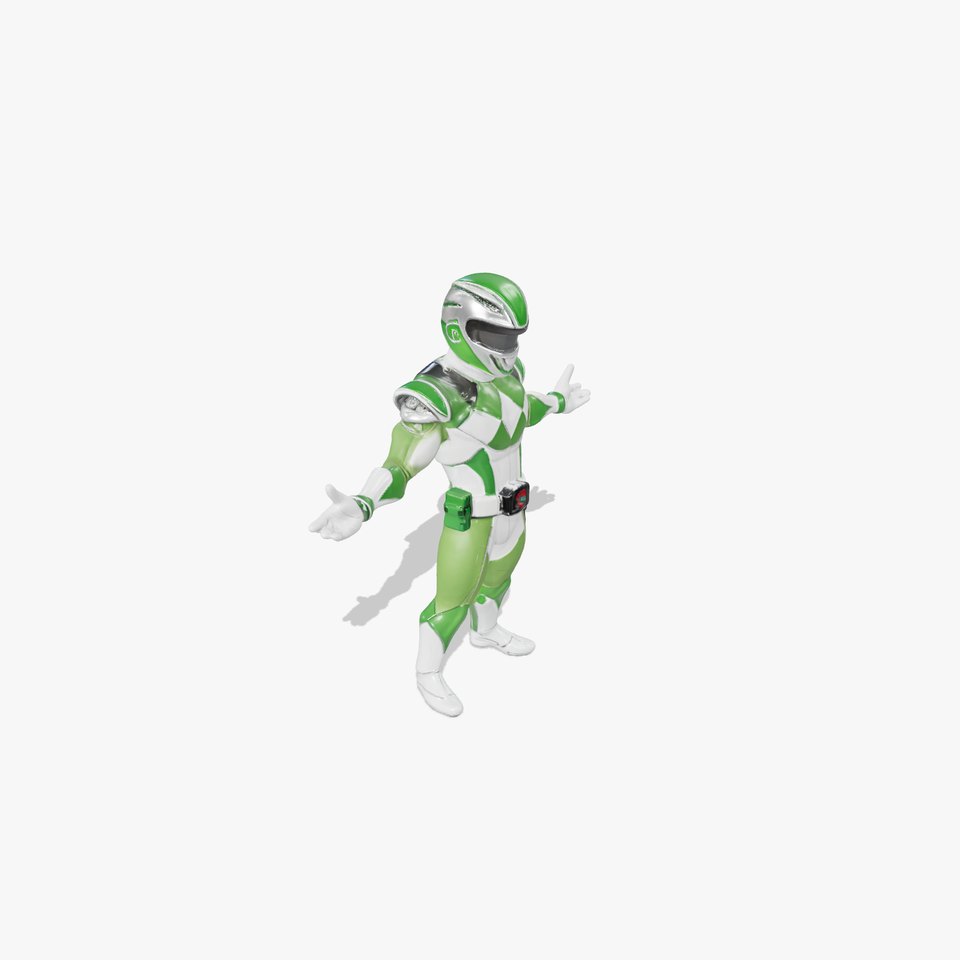 Green Armored Hero Rigged and Animated