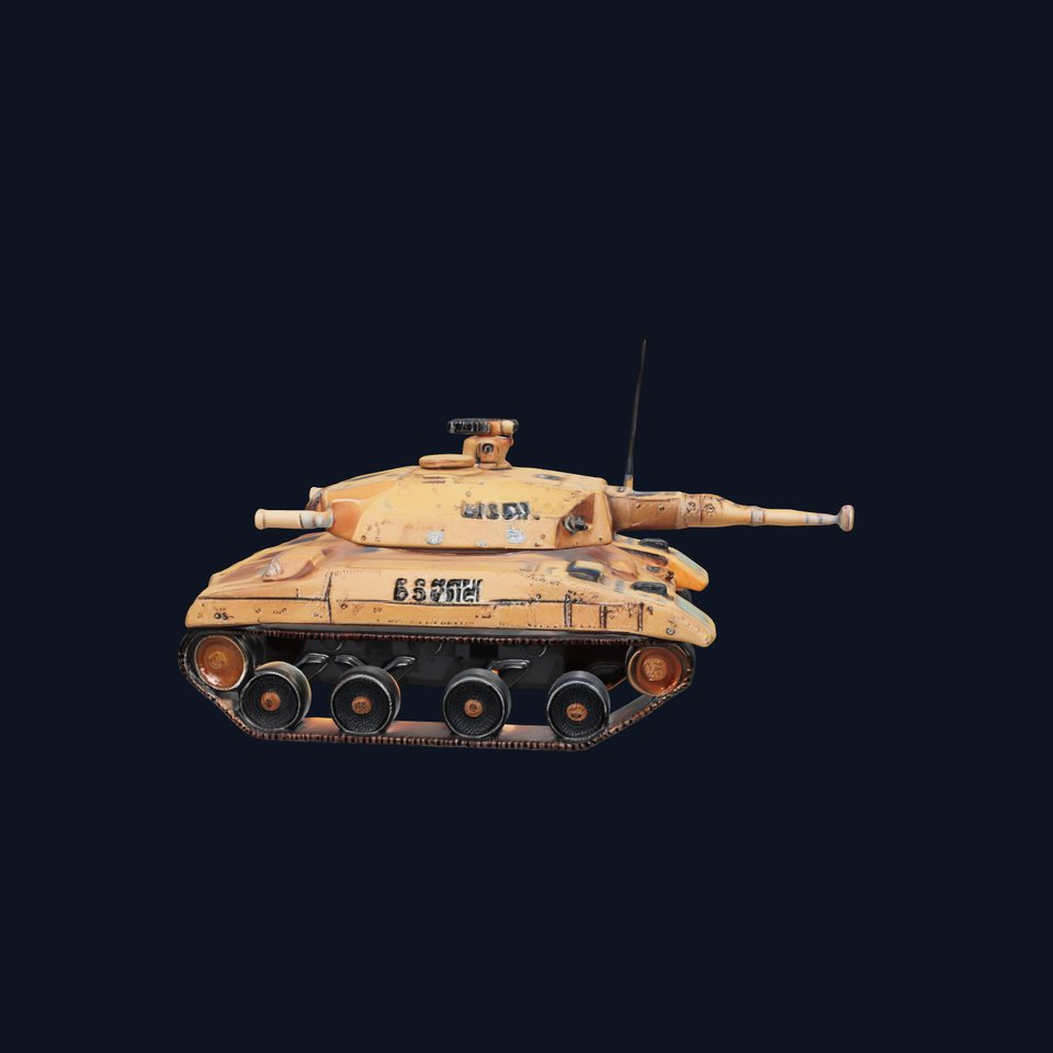 Desert Camouflage Tank D Model Pack