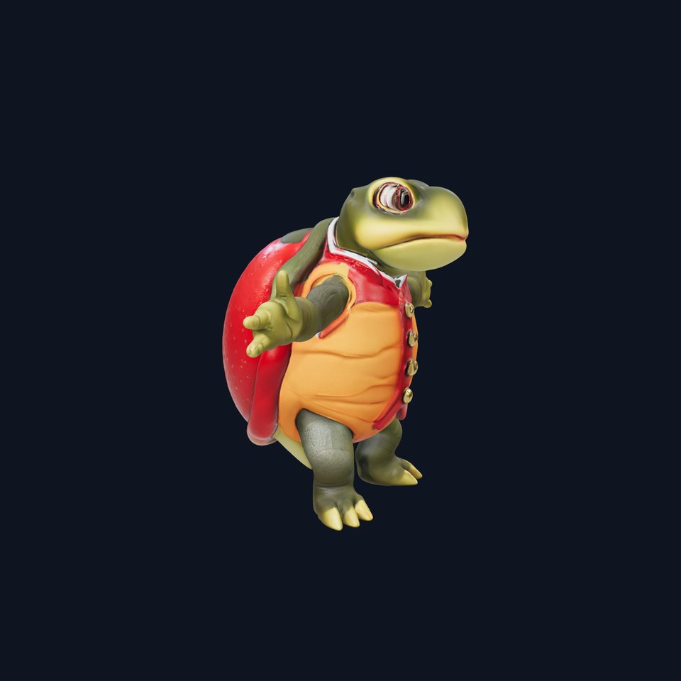 Gentleman Turtle Character Model  Fully Rigged and Animated