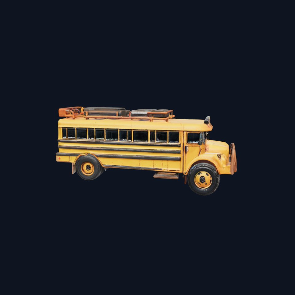 Vintage School Bus Model Pack with Accessories