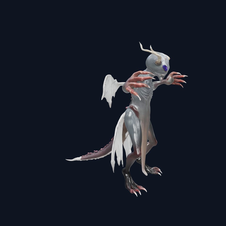 Demonic Creature Rigged and Animated D Model