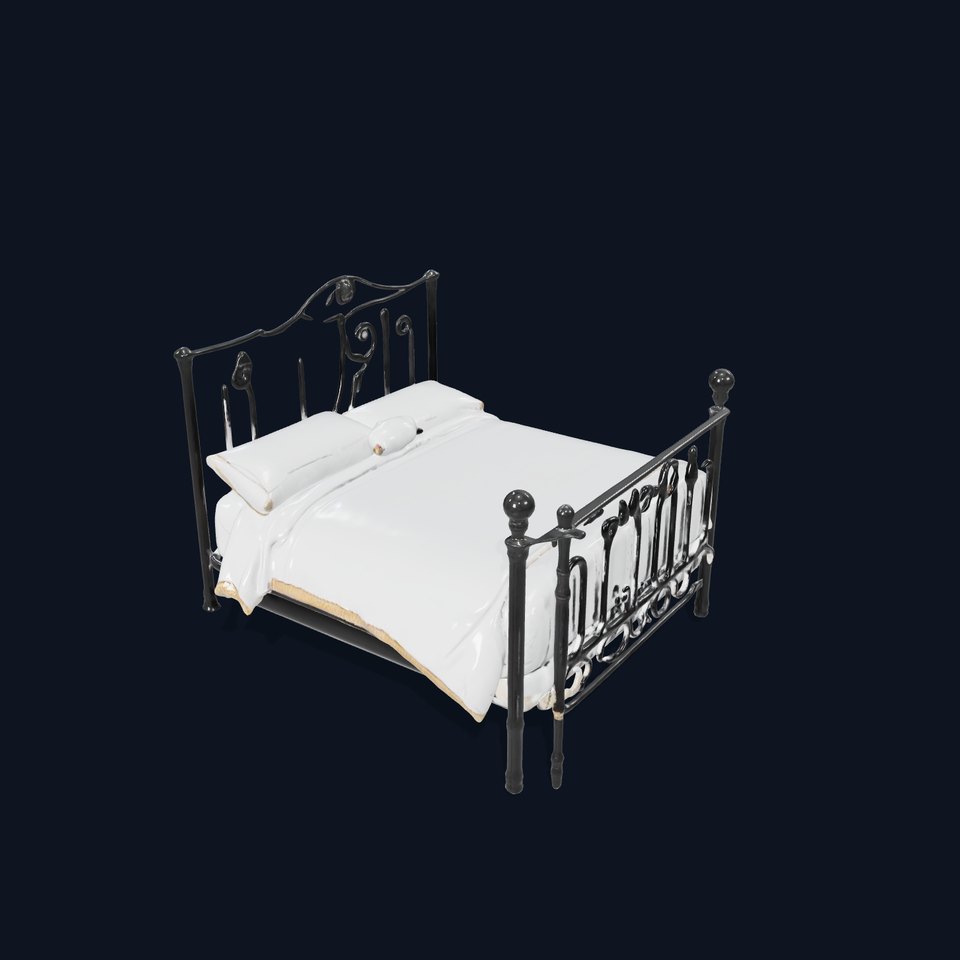 Ornate Black Metal Bed Model Pack