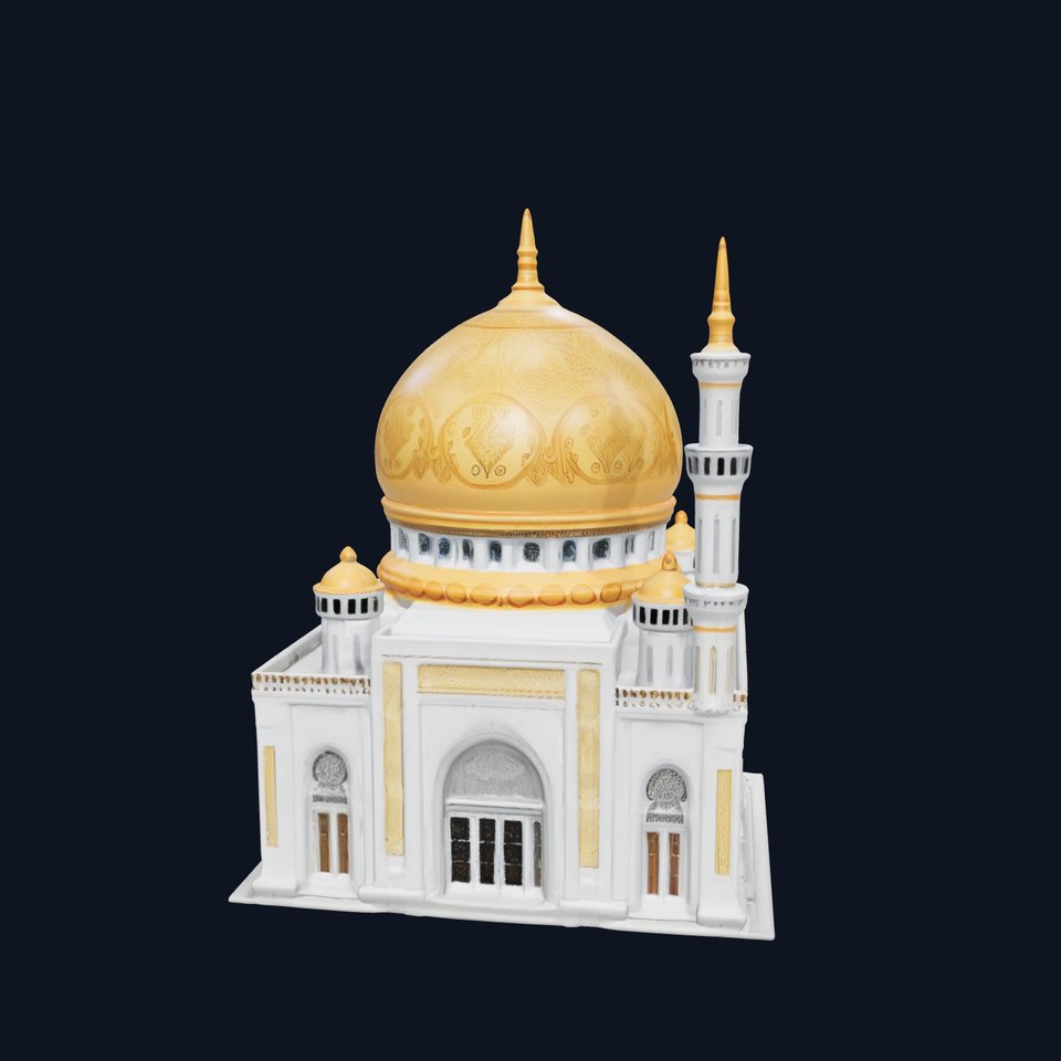 Ornate Mosque Architecture Model Pack with Detailed Dome and Minarets