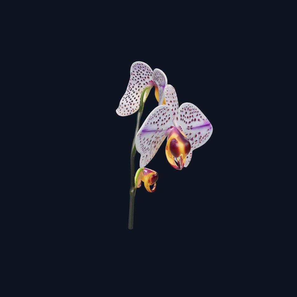 Purple Orchid model pack with detailed petals