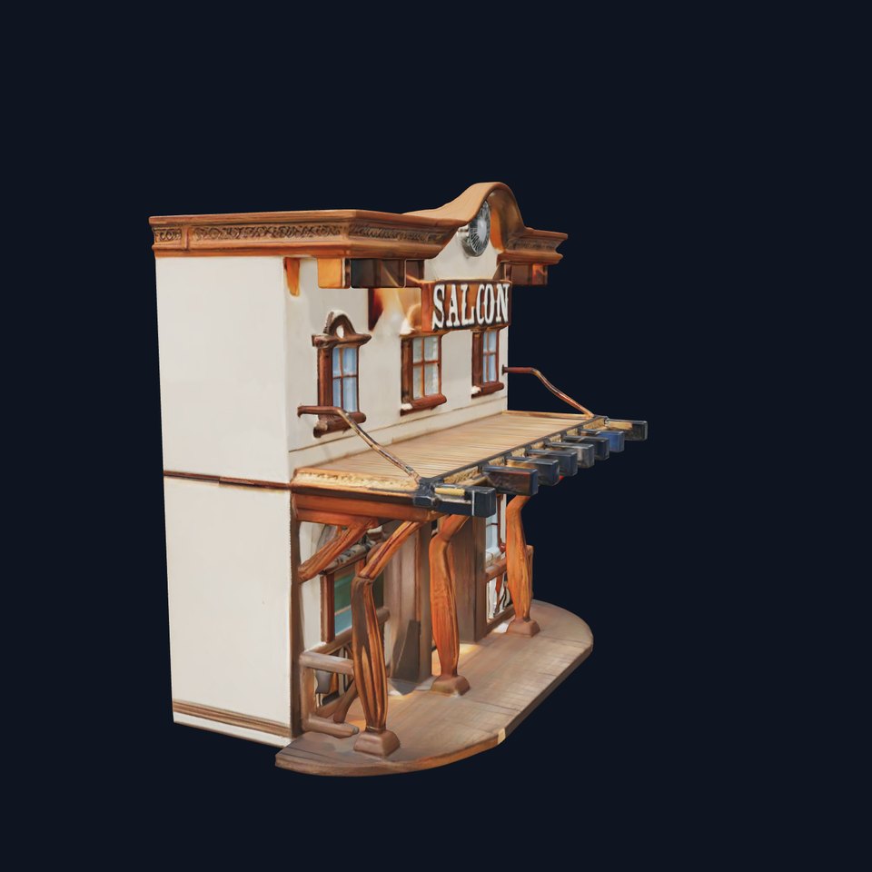 Western Saloon Building Model Pack