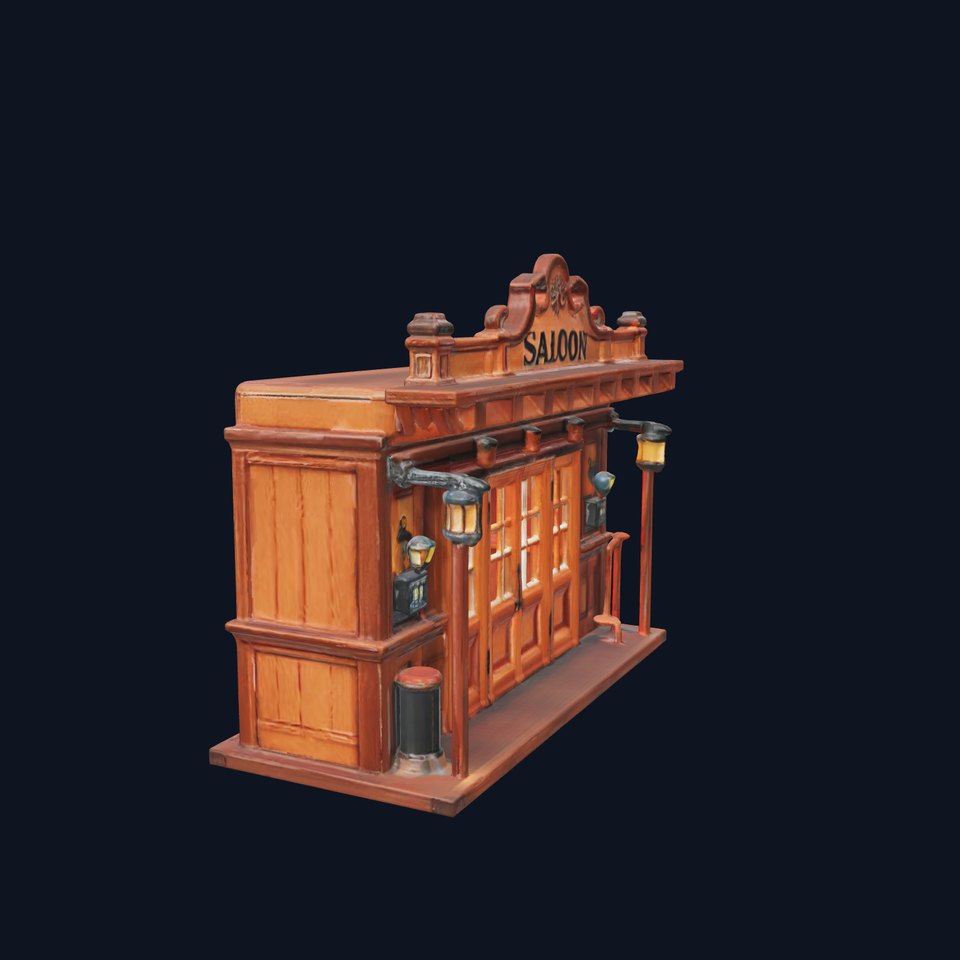 Western Saloon Facade Model Pack  D Architectural Design