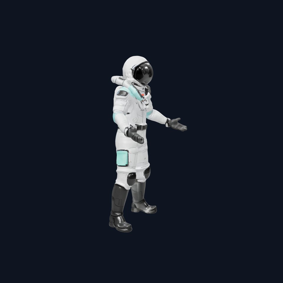 Futuristic Astronaut Rigged and Animated D Character Model