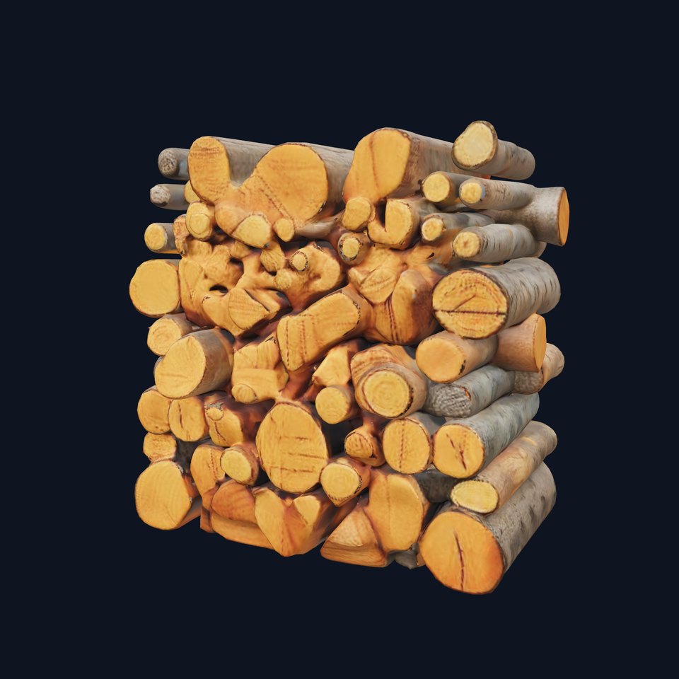 Stacked Wooden Logs Model Pack