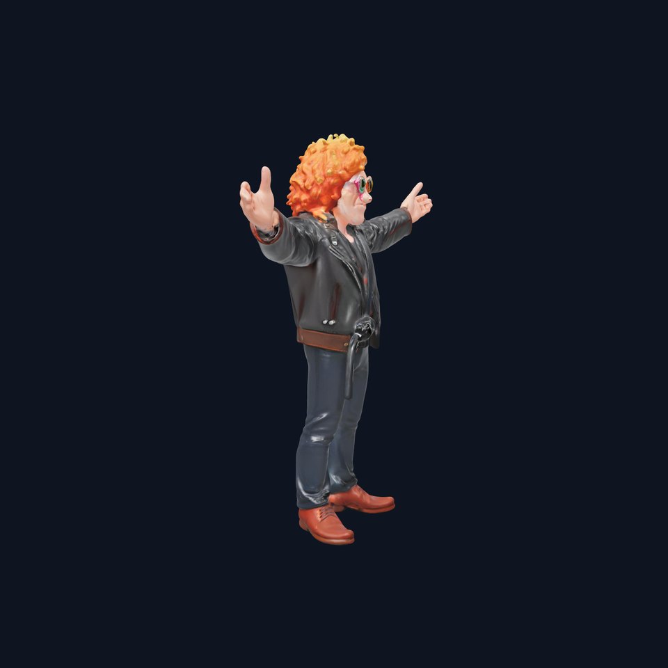 Rockstar D Model Rigged and Animated with Leather Jacket
