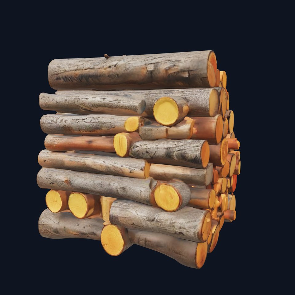 Realistic Firewood Logs Stack Model Pack for D Environments
