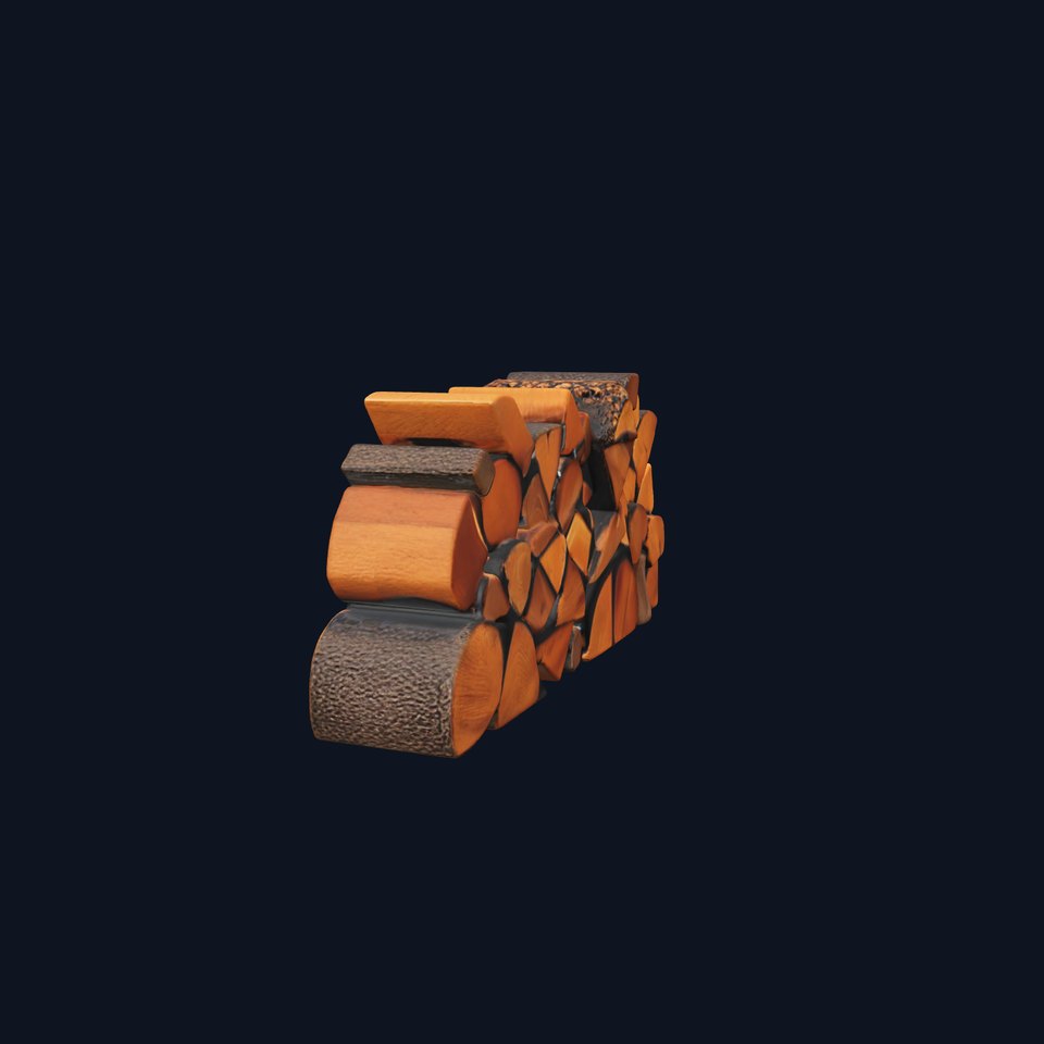 Firewood Stack D Model Pack with Versatile Detail
