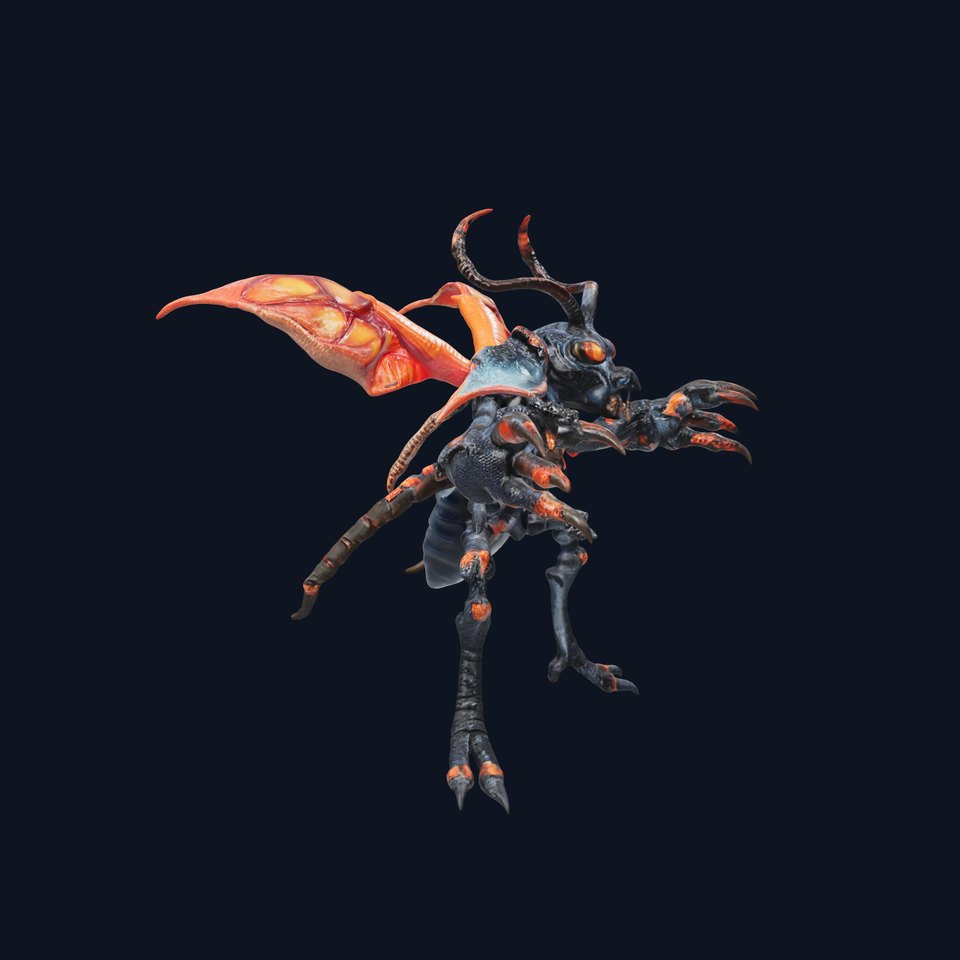 Alien Insectoid Warrior Rigged and Animated Character Model
