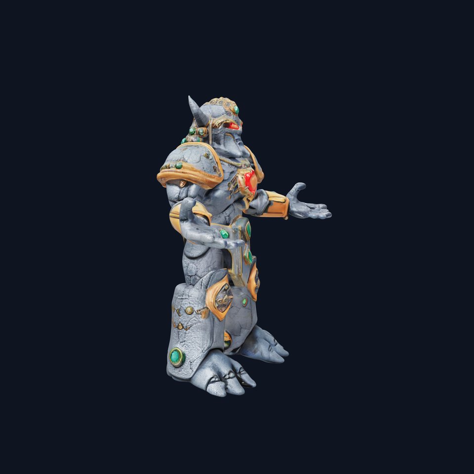 Orc Warrior Rigged and Animated D Character Model