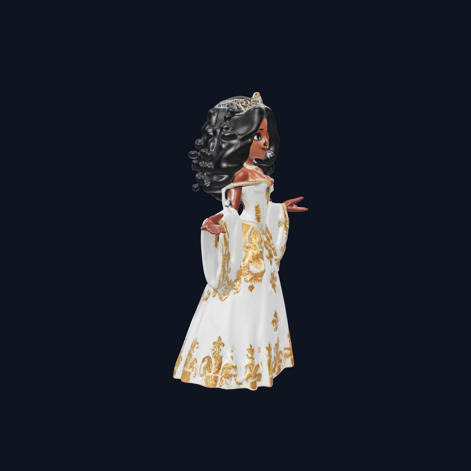 Elegant Princess Character Model  Rigged and Animated