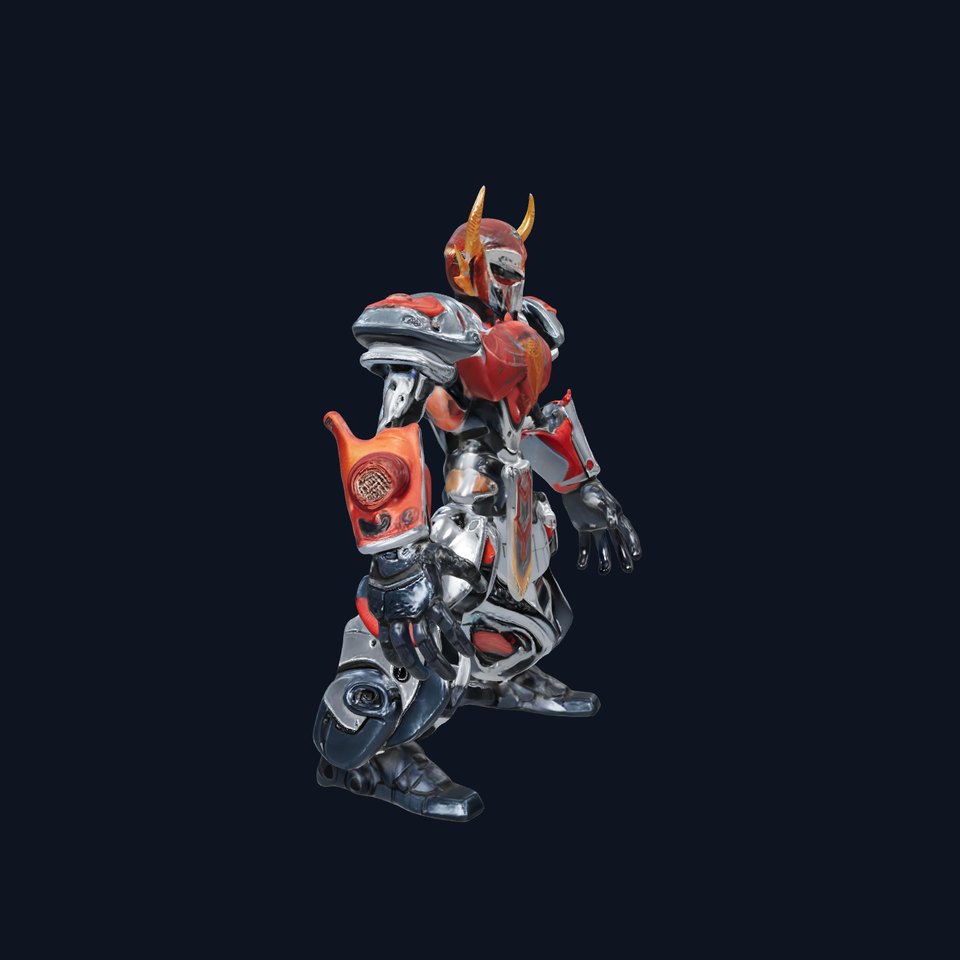 Warrior Mech Rigged and Animated D Character Model