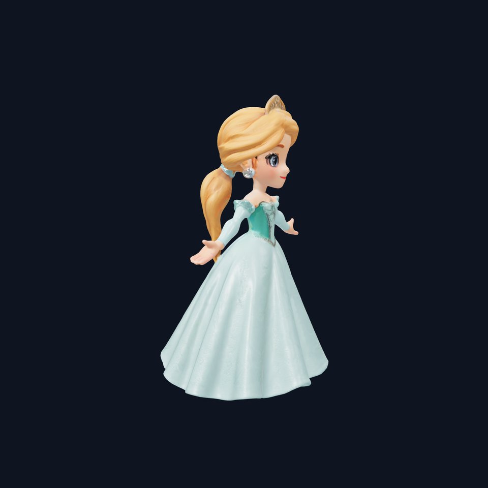 Princess Character Model Rigged and Animated D Model