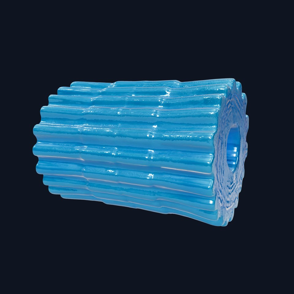 Textured Blue Foam Roller Model Pack