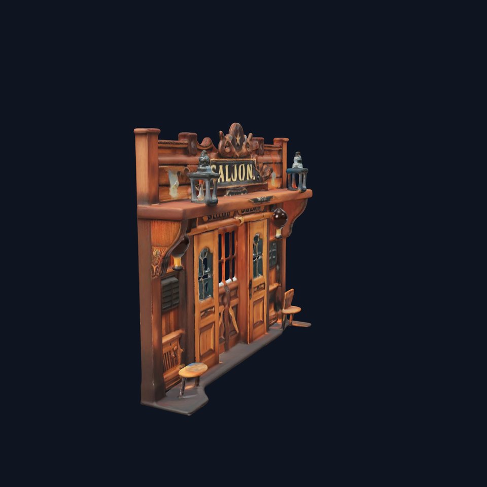 Western Saloon Frontage Model Pack with Detailed Features