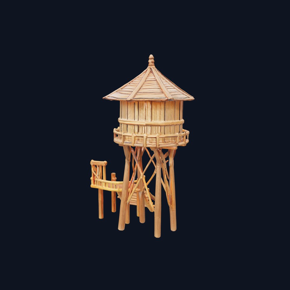 Wooden Water Tower Model Pack for Realistic Environments