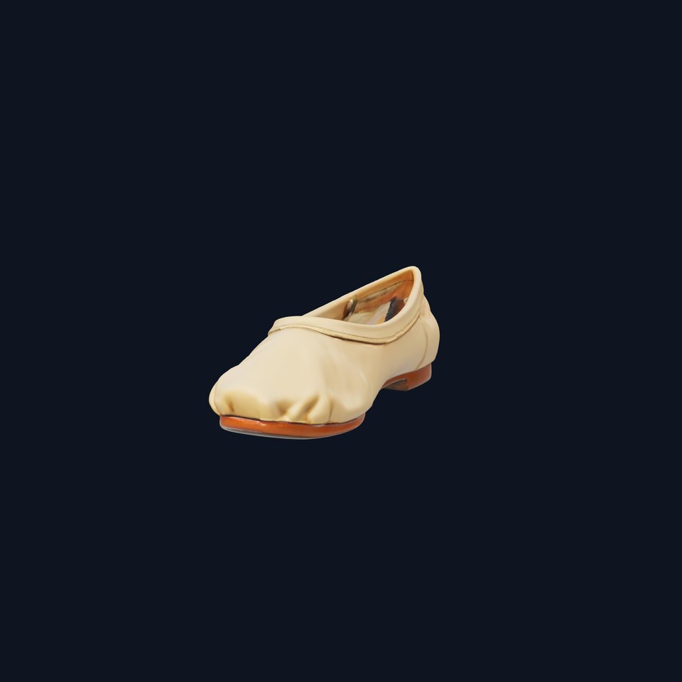Cream Ballet Flat Shoe Model Pack