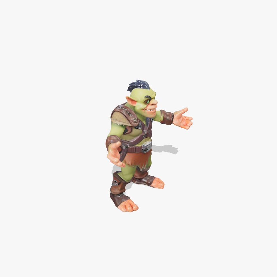 Goblin Warrior D Character Rigged and Animated