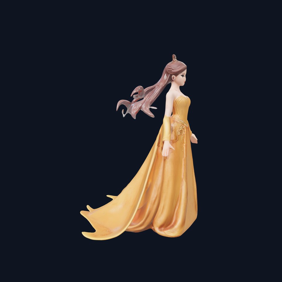 Elegant Princess Character Model Rigged and Animated