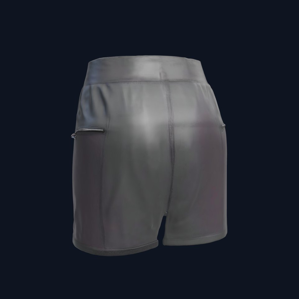 Black Skirt with Zipper Pocket Model Pack