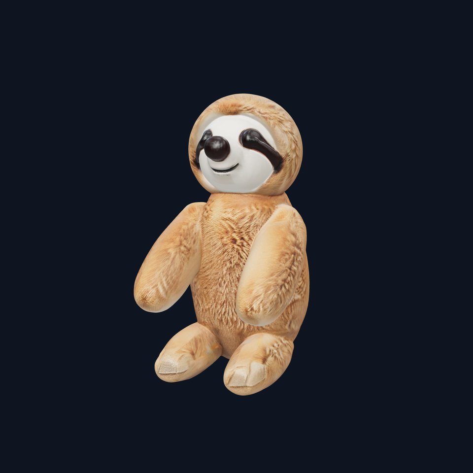 Adorable Sloth Plush Toy D Model Pack