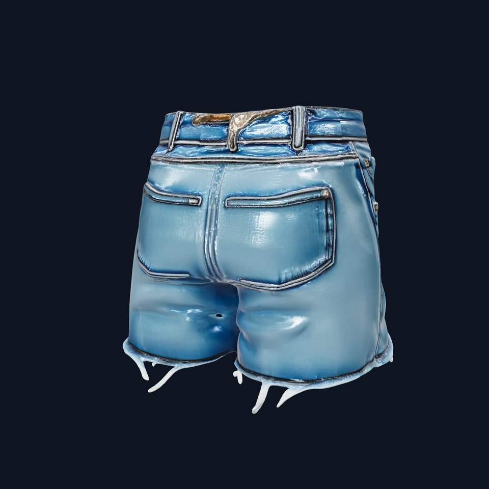 Denim Skirt Model Pack with Frayed Edges