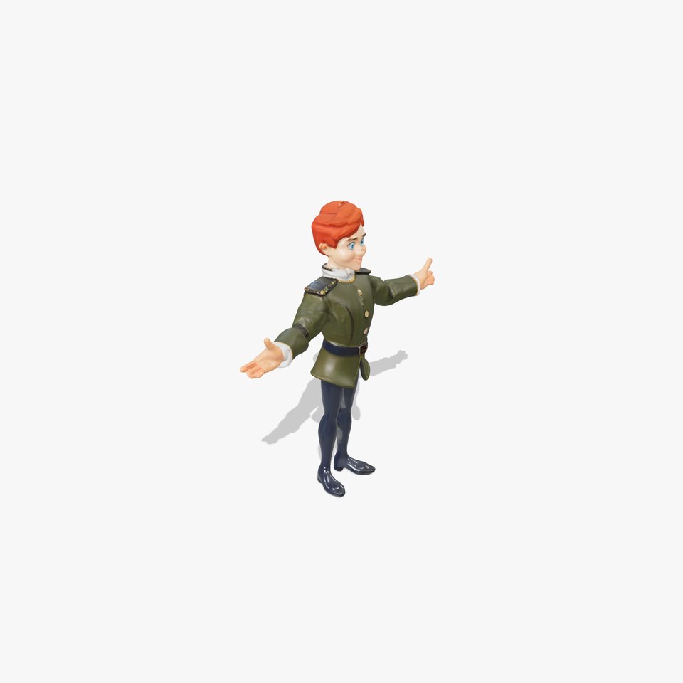 Animated Young Guard Character Rigged and Animated