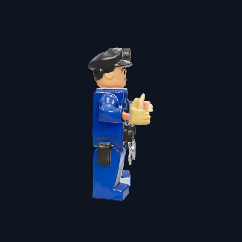 Cartoony Police Officer Rigged and Animated D Character Model