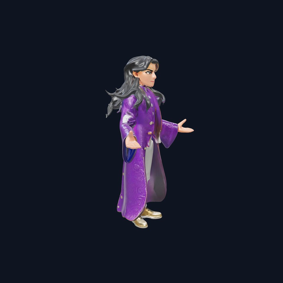 Enchanted Sorcerer Rigged and Animated D Character Model