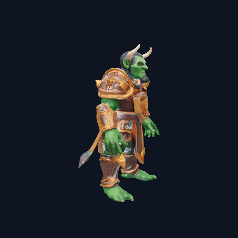 Orc Warlord Rigged and Animated D Character Model